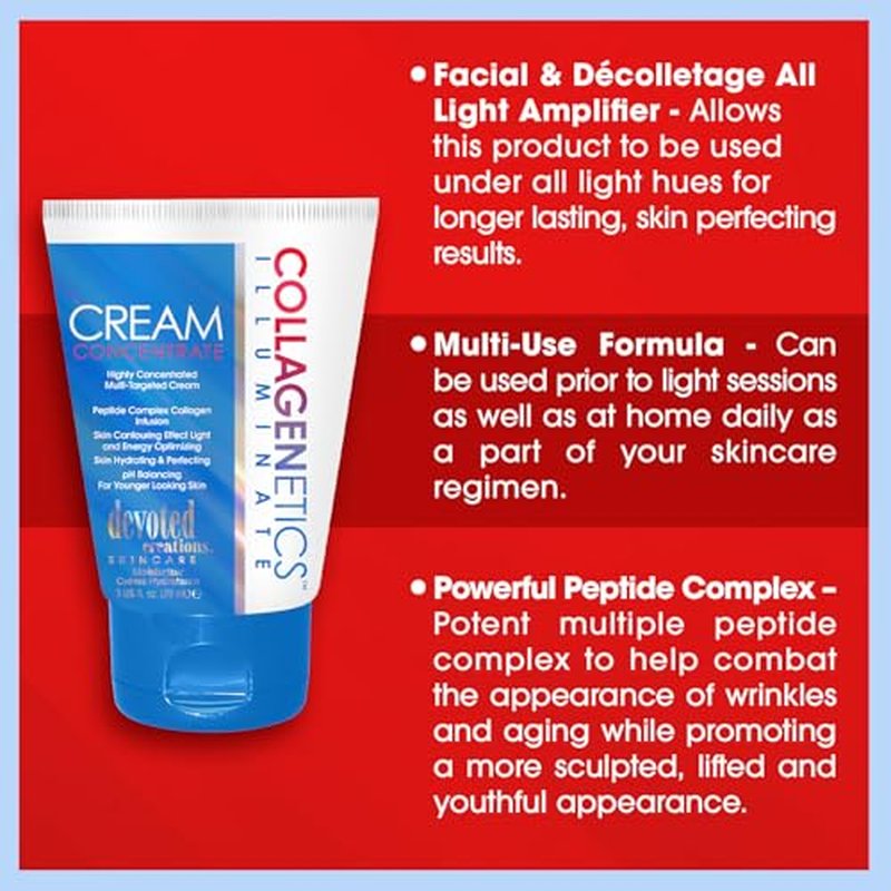 Devoted Creations Collagenetics Illuminate Cream Concentrate 3oz - Highly Concentrated Multi-Targeted Cream Skin Hydrating & Perfecting ? pH Balancing For Younger Looking Skin