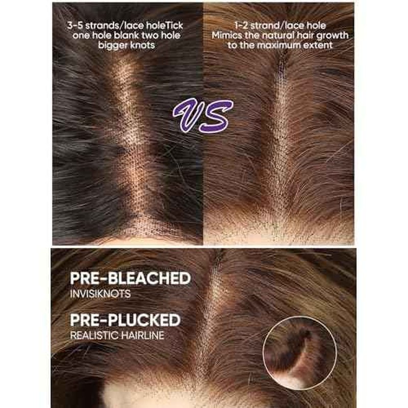 Ombre Lace Front Wig Human Hair 250% Density 4/27 Honey Blonde 13x4 Highlight Blunt Cut Double Drown Straight Wigs Human Hair Pre Plucked Bleached Knots HD Lace Frontal Wig