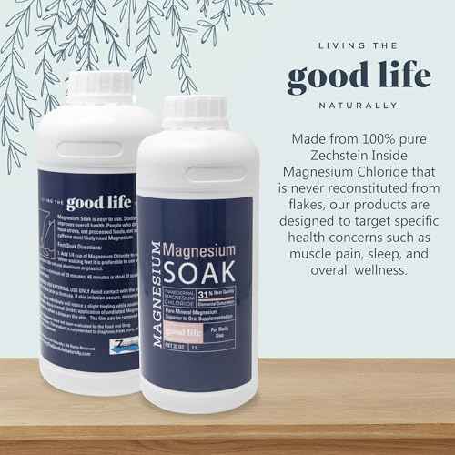 Magnesium Soak - 100% Pure Zechstein Transdermal Magnesium Oil Bath Soak for Relaxation, Skin Health, and Wellness - Magnesium Foot Soak and Bath Soak - 32oz