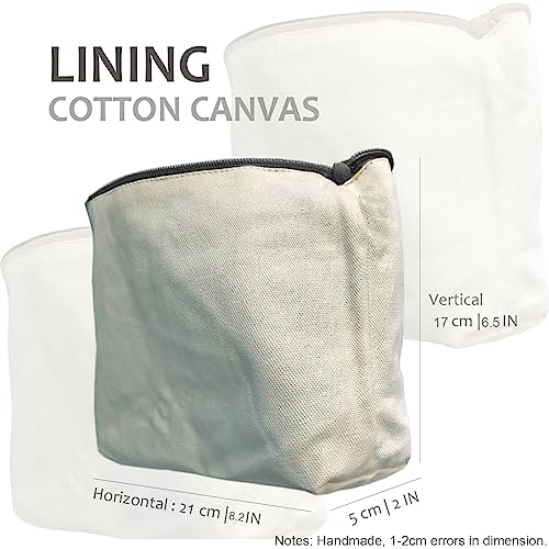 HAPPYHEIDI Women Aesthetic Travel Makeup Bag Accessory Zipper Pouch for Cosmetics, Purse Organizer, Embroidery Lucky Flowers Black