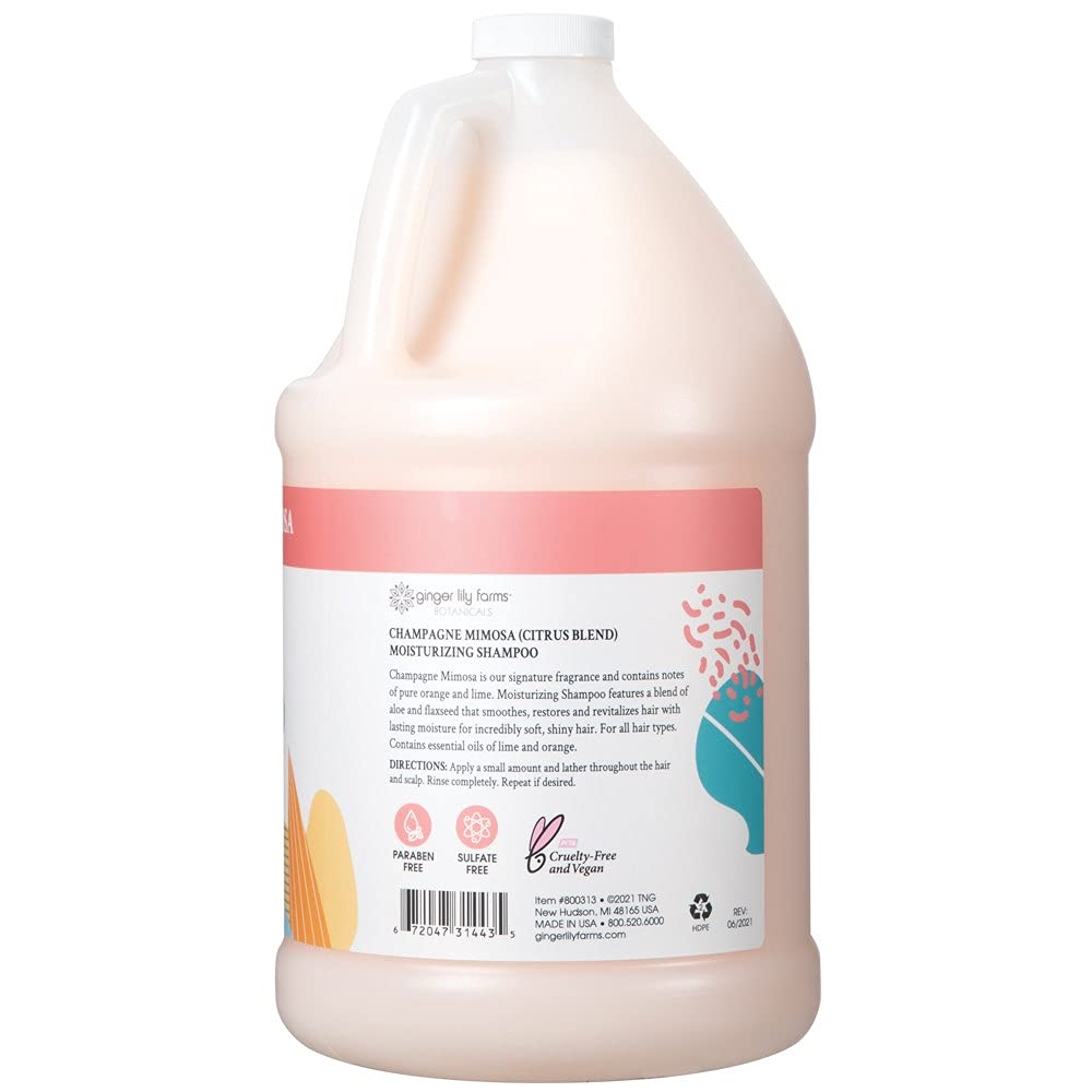 Ginger Lily Farms Moisturizing Shampoo - Vegan Citrus Blend | 1 Gallon Refill for All Hair Types