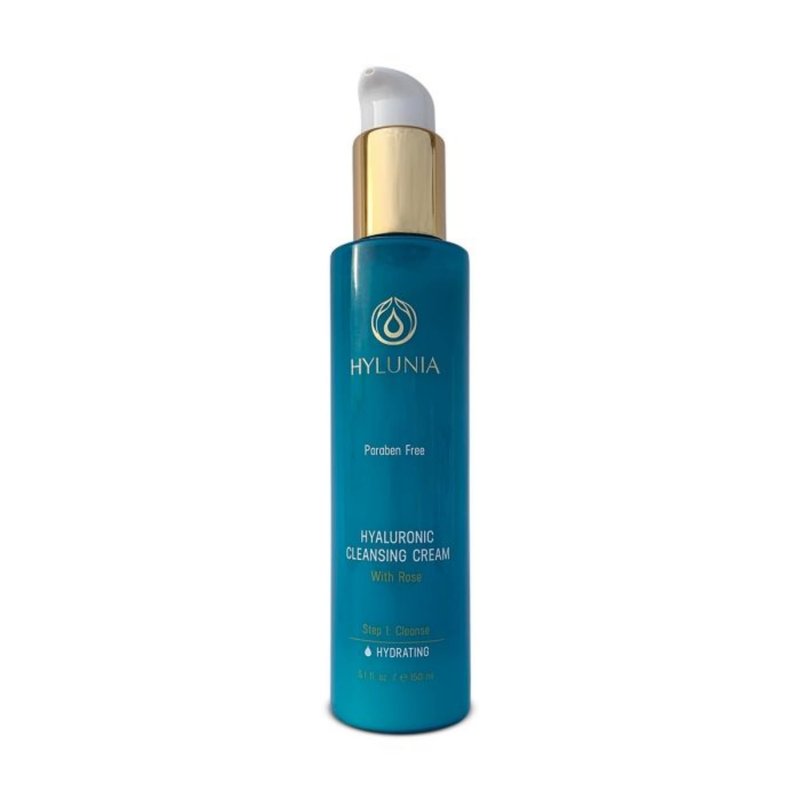 Hylunia Hyaluronic Cleansing Cream – Hydrating & Soothing Facial Cleanser with Hyaluronic Acid, Rose & Olive Oil Squalene – Gentle, Non-Drying, Vegan & Ayurvedic Skincare – 5.1 FL oz