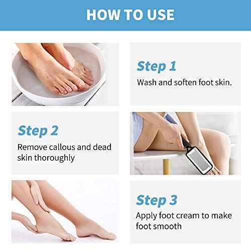Fu Store 2 Pack Foot Files Callus Remover Stainless Steel Foot Rasp and Dual Sided Feet File Professional Scrubber Pedicure Tools Premium for Feet Care Remove Hard Skin