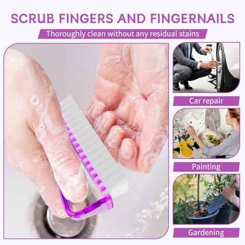 Nail Brushes for Cleaning Fingernails, Handle Grip Nail Scrubber Brush, Manicure Tools Scrub Brushes Kit, Toenail Brush To Clean Under Nails Pedicure Foot Small Brush Women Men (8 Pack)