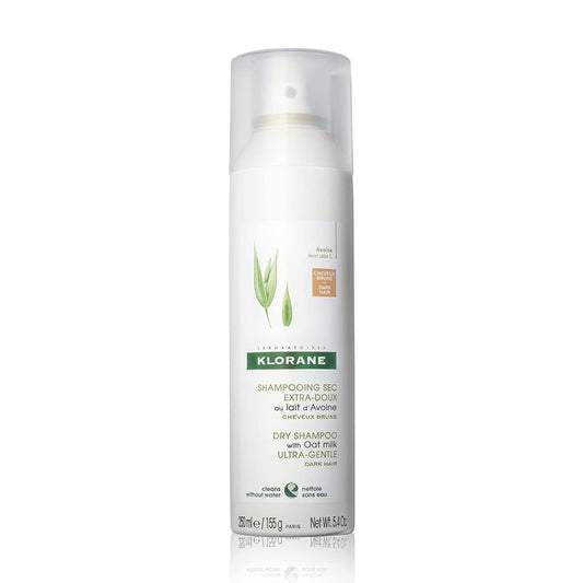 Klorane Dry Shampoo with Oat Milk, For Dark Hair, Natural Tint, All Hair Types, Paraben & Sulfate-Free, Jumbo Size, 5.4 oz.