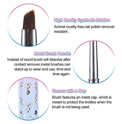 Nail Art Clean Up Brushes,Nail Brushes for Cleaning Polish Mistakes on the Cuticles, Acetone Resistant Nail Brush, Fingernail Cleaning Brushes for Nail Art and Designs (2 Pcs Round&Angled)