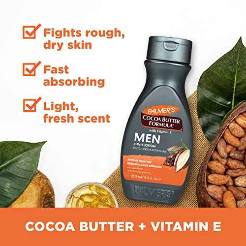 Palmer's Cocoa Butter Formula Men's 3-in-1 Fast Absorbing Face & Body Lotion, 8.5 oz.