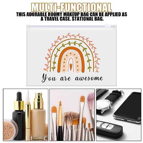 Sweetude 150 Pcs Cna Week Gifts Bulk 2025 Makeup Bags Bulk for Women EVA Christian Cosmetic Bag Thank You Gifts Teacher Nurse Appreciation Rainbow Inspirational Toiletry Pouch with Zipper(Rainbow)