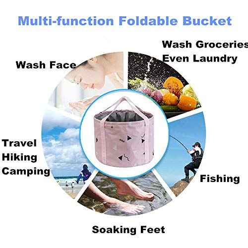 24L Collapsible Foot Soaking Bath Basin for Large Feet, Portable Foot Spa Soak Tub Foldable Water Bucket for Travel Camping, Pink