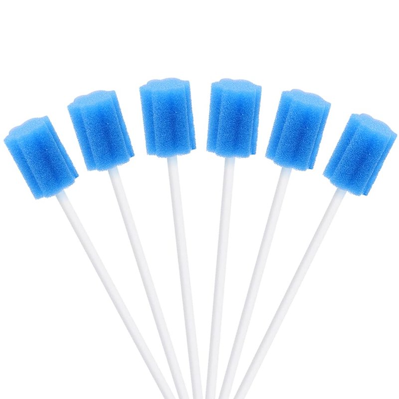 Disposable Oral Swabs ,Mouth Cleaning Sponge,Individually Wrapped oral care for elderly and pets(250pcs, blue, plum flower shape)
