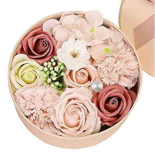 Luxury Beautiful Flora Scented Roses/Carnation Flower Bath Soap with Stem, Flower Soap in Gift Box, Gift for Birthday/Valentine's Day/Mother's Day (Pink)