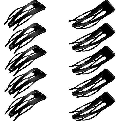 Chinco 24 Pcs Double Grip Hair Clips Metal Snap Clips Women Barrettes for Hair Making, Salon Supplies(Black,2 Inch)