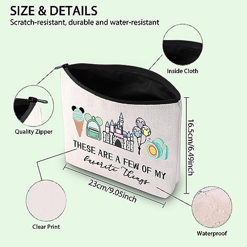 Vacation Trip Gift Fairytale Fans Cosmetic Bag Mouse Family Trip Snacks Makeup Bag Magic Kingd*m Gift Mouse Ice Cream Zipper Pouch (F-things Mouse)