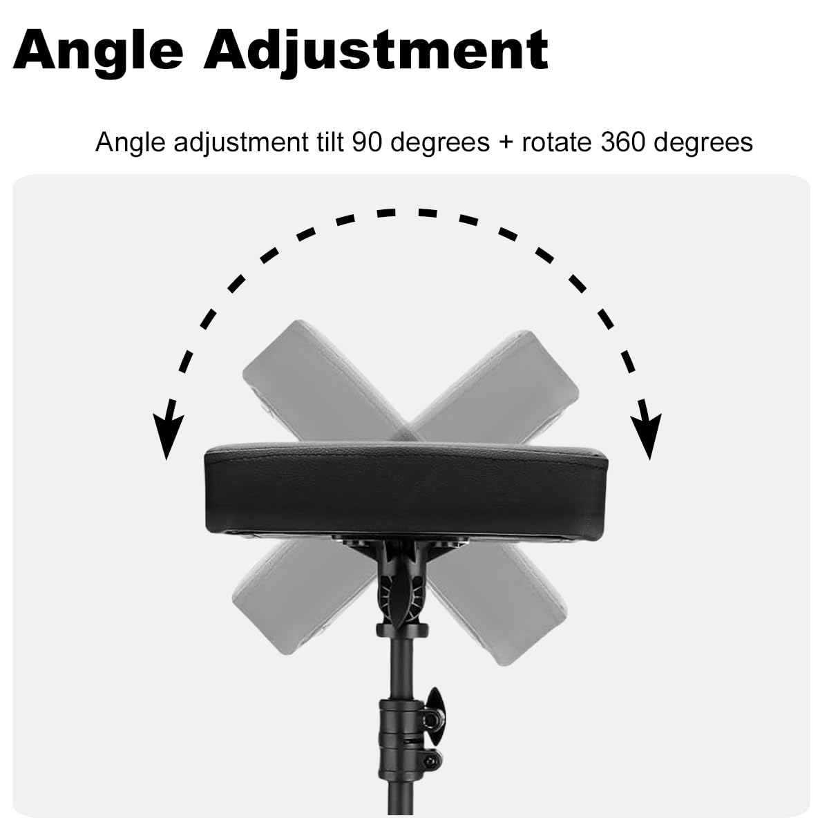 NATUMER Tattoo Armrest Stand with Tray & Tripod Base — Tattoo Arm Leg Rest Stand Adjustable Height & Angle, Portable Leather Support for Tattoo Artists, Studios & Mobile Work