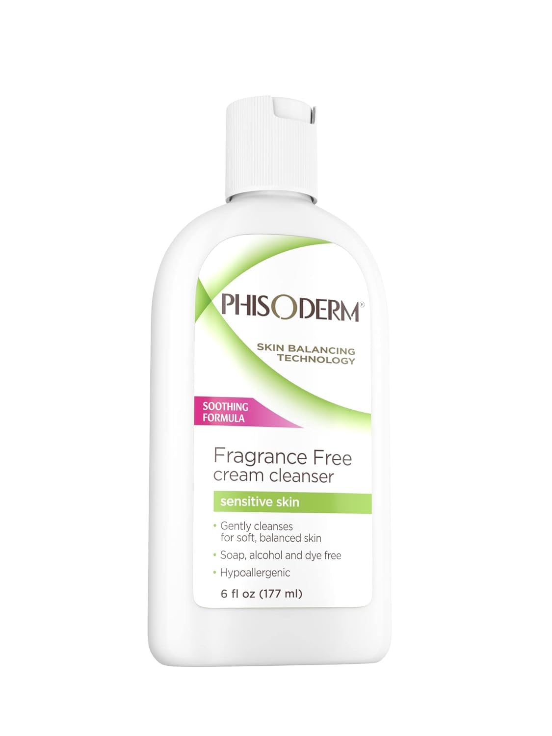 Phisoderm Fragrance Free Cream Cleanser For Sensitive Skin 6 oz (Packs of 6)