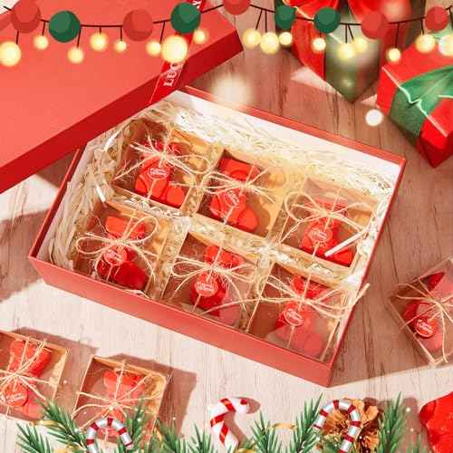 Maxcheck 50 Sets Christmas Bar Soap Gift Set Christmas Handmade Soaps Tree Socks Gingerbread Snowflakes Body Soaps with Exquisite Box Christmas Stocking Stuffers Gifts for Guests (Christmas Socks)
