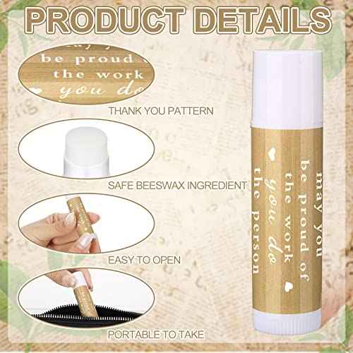 Demissle 100 Pcs Thank You Lip Balm Appreciation Gifts Bulk Inspirational You're the Balm Vanilla Ingredients Lips Care for Thanksgiving Christmas Appreciation Favor Employee Coworker Volunteer