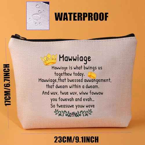 JYTAPP Princess Movie Bride 1987 Gifts Mawwiage Makeup Bag Movie Fans Gifts Bride Movies Themed Zipper Pouch Bag For Women