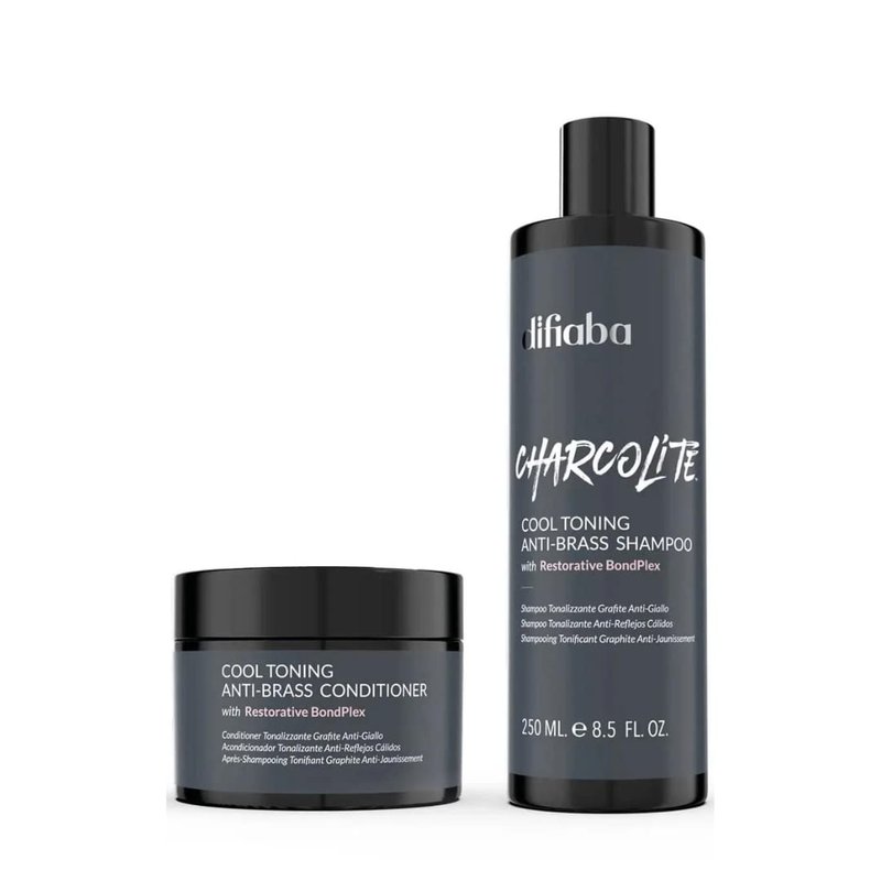 Charcolite Cool Toning Shampoo 250ml | Natural Anti-Yellow Shampoo with Activated Charcoal & Graphite | For Blonde, Bleached, Grey or Platinum Hair | Purple Shampoo Alternative | Sulfate-Free Toner