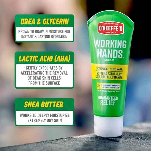 O'Keeffe's Working Hands Intense Renewal Hand Cream, 3 oz Tube (Pack of 1) - Softens and Smooths Extremely Callused, Dry Hands