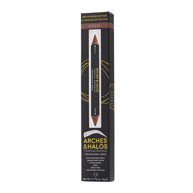 Brow Highlighting & Concealer Crayon - Coco | Shaping & Shimmer Duo - Ultra Creamy Formula - 0.176 oz