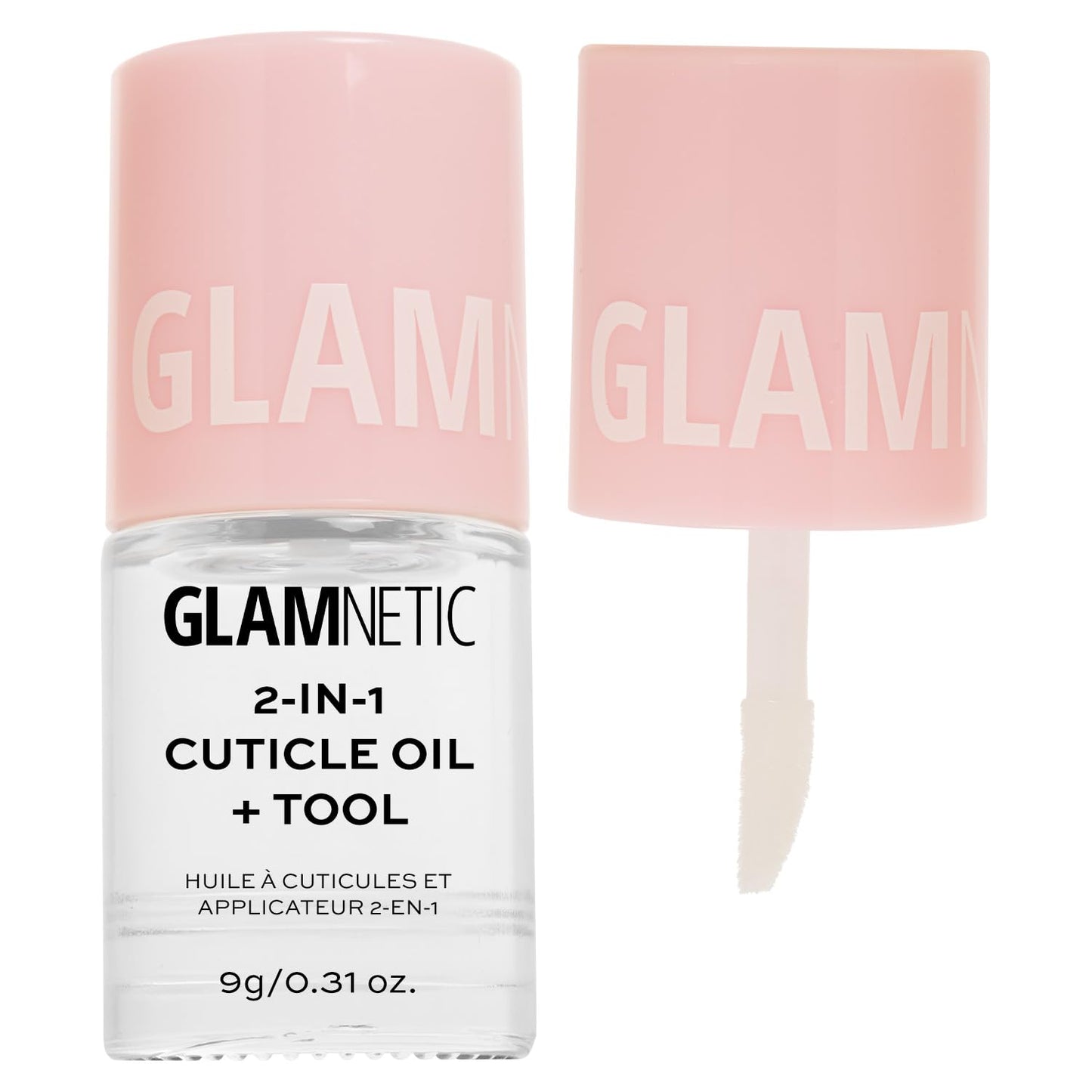 Glamnetic 2-in-1 Cuticle Oil | Nourishing Cuticle Serum & Cuticle Pusher For Healthy Nails | Overnight, Hyaluronic Acid - 0.31 Oz