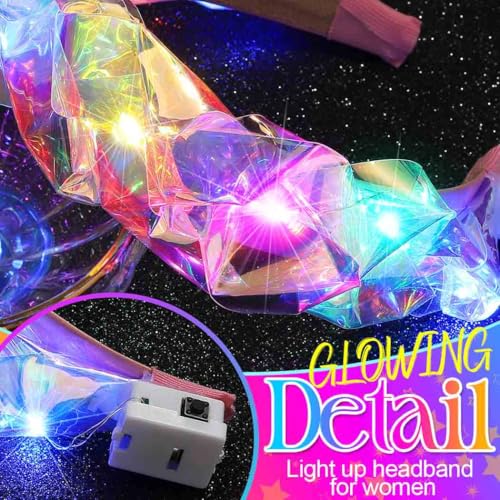 BARTOSI Light Up Headbands LED Glow Headband Festival Costume Hair Accessories for Women and Girls