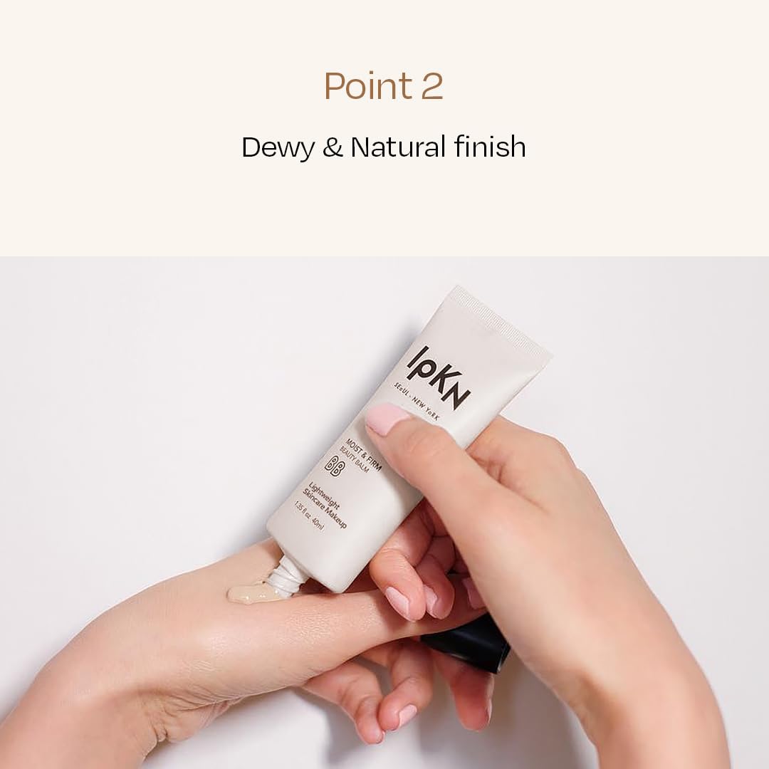 IPKN Moist & Firm BB Cream Light/Medium 40ml(1.35 fl.oz.) | Moisturizing, Buildable Coverage, Lightweight Foundation for All Skin Types, Flawless Natural Finish