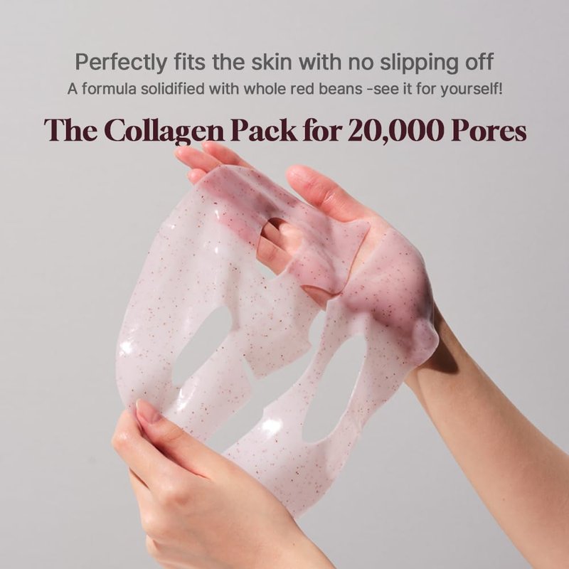 HEVEBLUE Pot Pore Peptamin Hydro Collagen Mask Pack 7ea - Hydrating Overnight Hydrogel Mask, Skin Firming, Pore Tightening, Hypoallergenic,Collagen Ampoule Absorbing Over Time