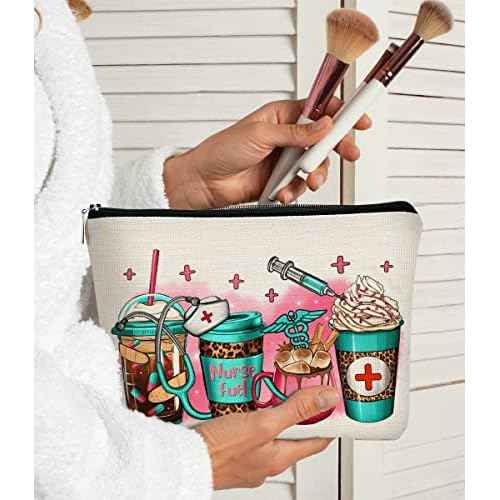 Nurse Gifts - Nurse Makeup Bag, Nurse Zipper Bag Cosmetic Bag, Nursing Bags for Nurses, Nurse Accessories for Work, Nurse Gifts Bulk, Nurse Graduation Gift, Funny Appreciation Gift