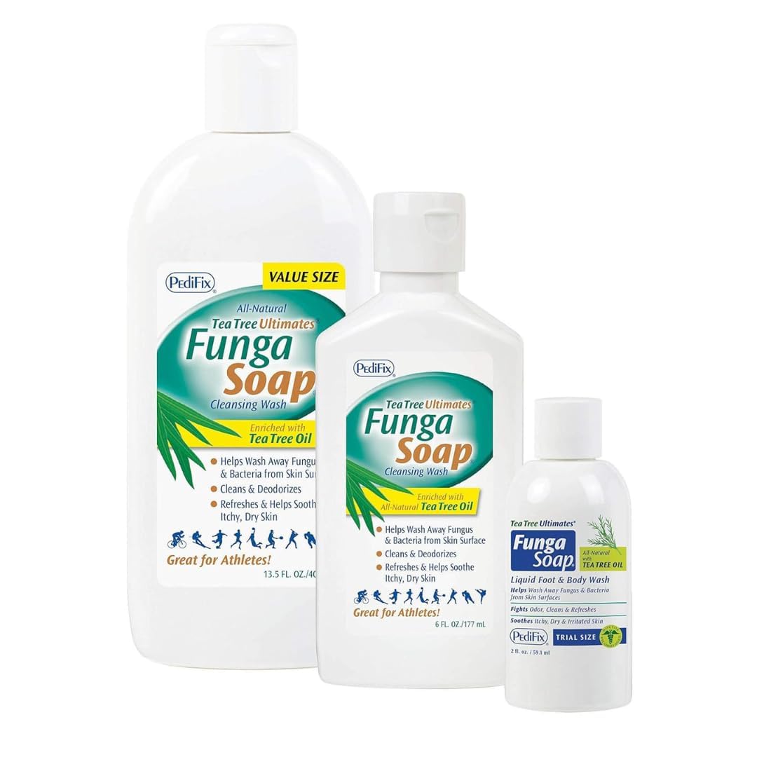 PediFix FungaSoap Tea Tree Cleansing Wash – Antifungal Body Wash & Foot Soap – All-Natural Tea Tree Oil Cleanser for Athlete’s Foot, Ringworm, Jock Itch, Body Odor & Fungus - 13.5 fl. oz