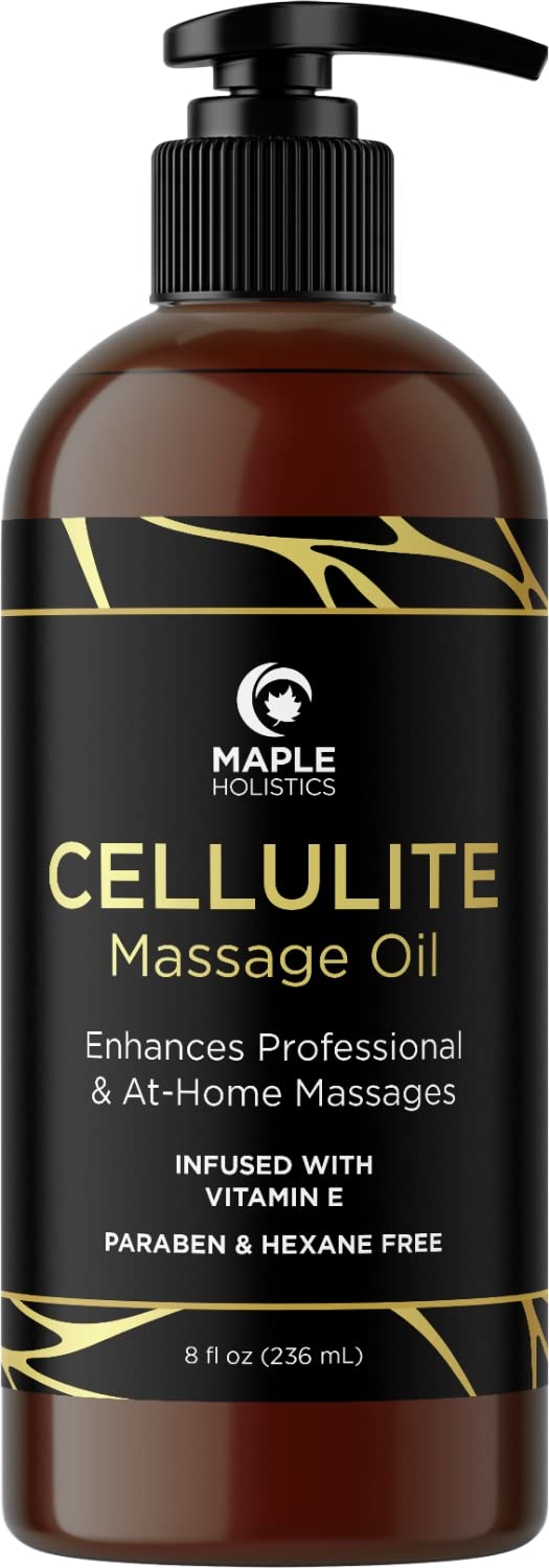Anti Cellulite Cream and Massage Oil - Skin Firming Hot Cream Pack of 2 and Cellulite Oil for Men and Women with Essential Oils - Advanced Cellulite Massage Oil and Cream for Thighs and Butt