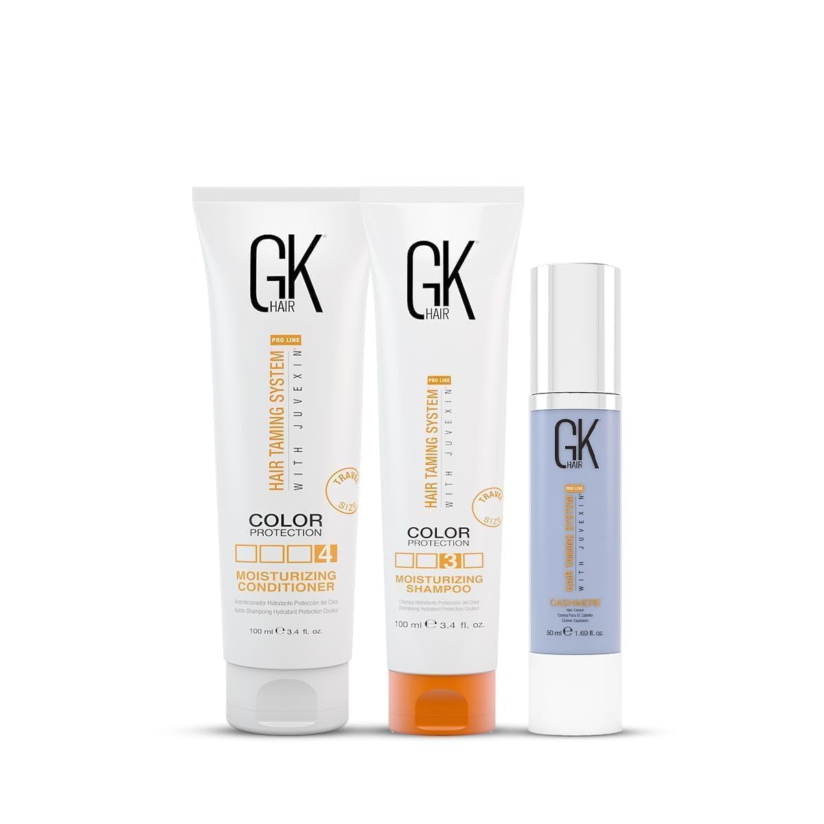 GK HAIR Global Keratin Moisturizing Shampoo and Conditioner Sets (Moist 100ml Cashmere 50ml)