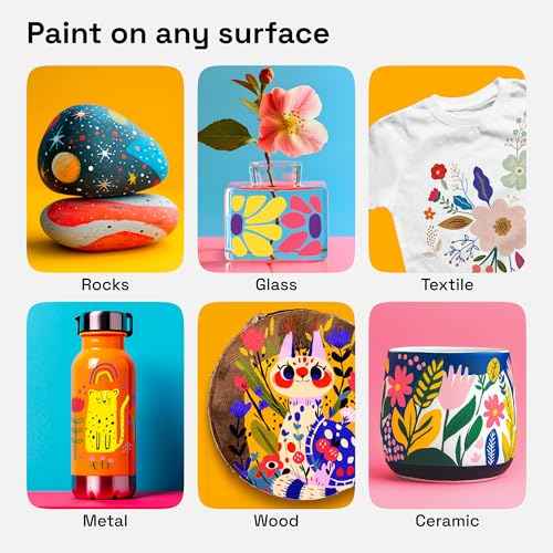 ARTISTRO 24 Dual Tip Brush + Fine Acrylic Paint Pens Ideal for Calligraphy - Paint Markers for Fabric, Rock, Glass, DIY - Stocking Stuffers, Christmas Gift Idea for Teens, Grandkids, Kids