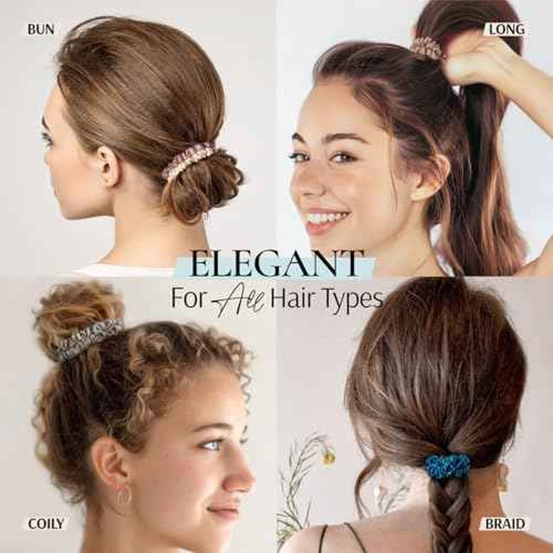 Zenssia Silk Scrunchies for Hair, 4PC Pure Mulberry Silk Hair Ties No Damage, Skinny Elastic Scrunchies for Fine & Thin Hair, Black