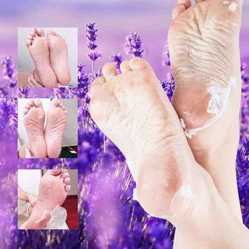 Foot Peeling Mask - 5 Pack Exfoliating Foot Peel Mask for Dry Cracked Feet - Baby Soft Foot Mask Socks for Removing Dead Skin, Cracked Heels, and Calluses - Lavender, Shea Butter, Aloe - Women and Men