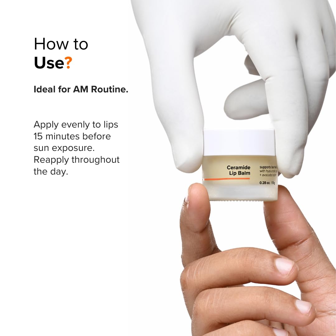 Minimalist Lip Balm for Dry Chapped Lips | With Ceramide & Hyaluronic Acid | 0.28 Oz/ 8gm