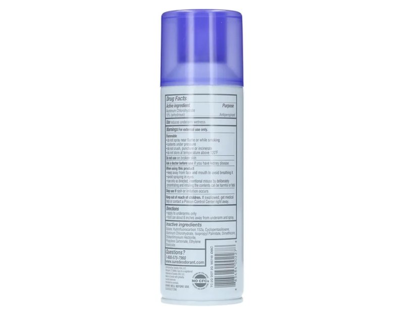 Sure Unscented Aerosol Antiperspirant and Deodorant - 24 Hour Protection for Men and Women - Fast Drying Spray - Pack of 6