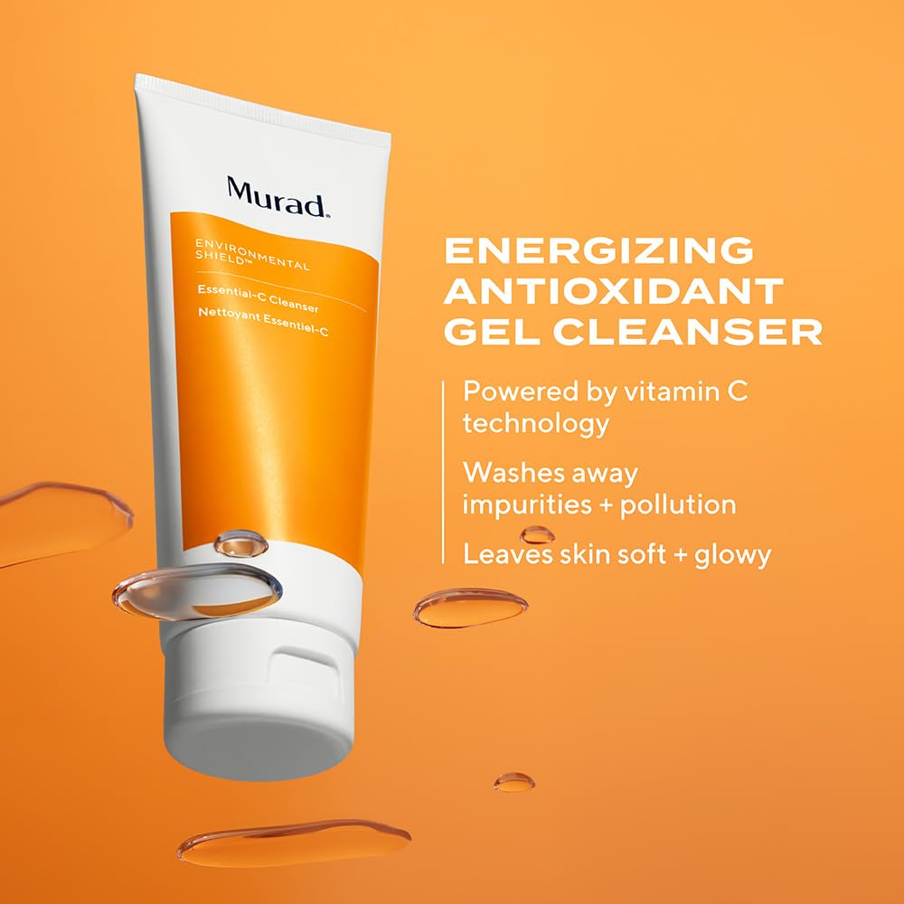 Murad Rejuvenate + Replenish w/ Healthy Skin - 3-Piece Full Sized Set ($213 Value) - Regimen for Total Skin Health - Ess-C Cleanser 6.75Fl Oz, Retinol Serum 1.0Fl Oz, Hydro Dynamic Moisture 1.7Fl Oz