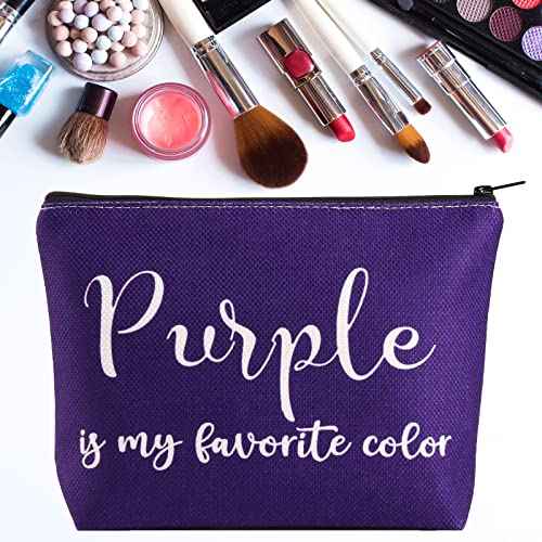 BWKTOP Purple Cosmetic Makeup Bag - Zipper Pouch For Purple Enthusiasts