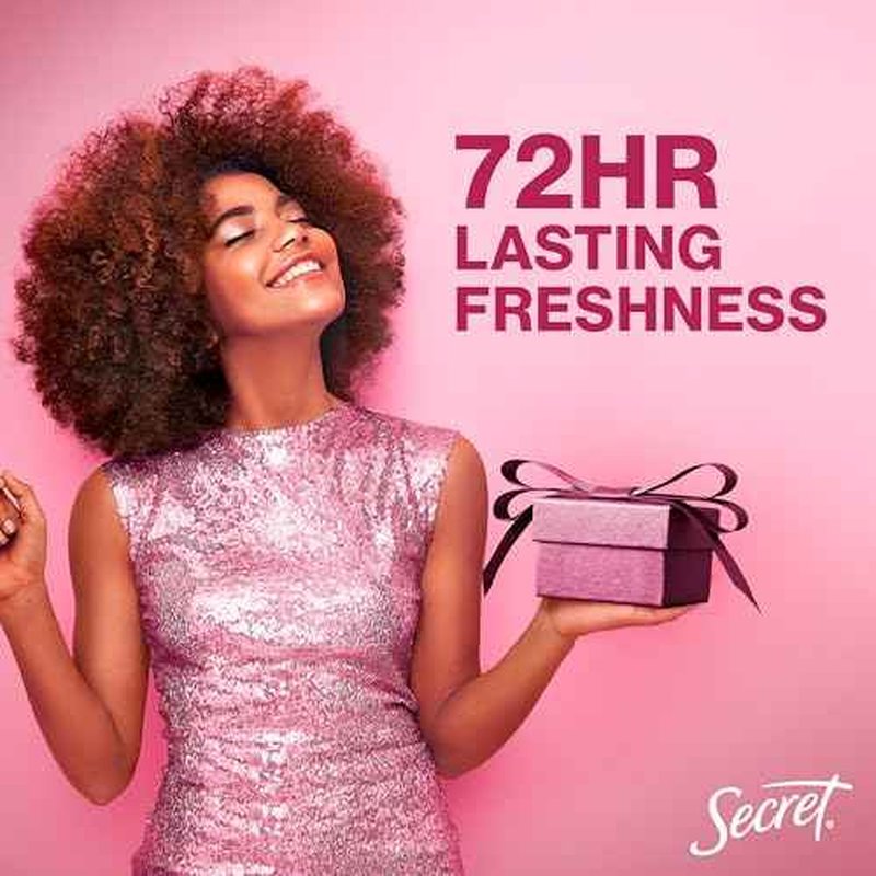 Secret Fresh Antiperspirant Deodorant for Women, 72hr Breathable Odor Protection with Pro-Hyaluronic Acid, Holiday Invisible Solid, Champagne Blush with Berries, Sugared Rim & Rose Petals Scent, 2.6oz