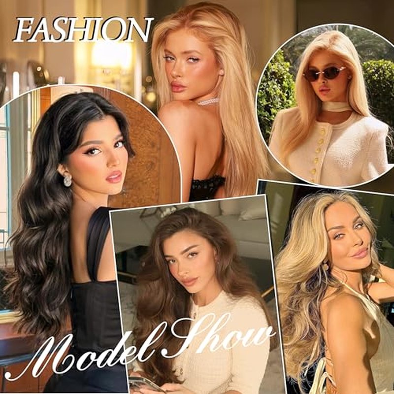 Clip in Hair Extensions Real Human Hair, 16 inch 90g, Balayage Invisible Remy Human hair Clip in Extensions for Women Seamless Straight 8Pcs Double Weft Bleach Blonde