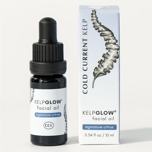 KelpGlow Facial Oil with Kelp Extract - Signature Citrus - Nourishing Face Oil for Glowing Skin - Clean & Natural Ingredients, Non-Greasy Formula - 10ml/0.34oz