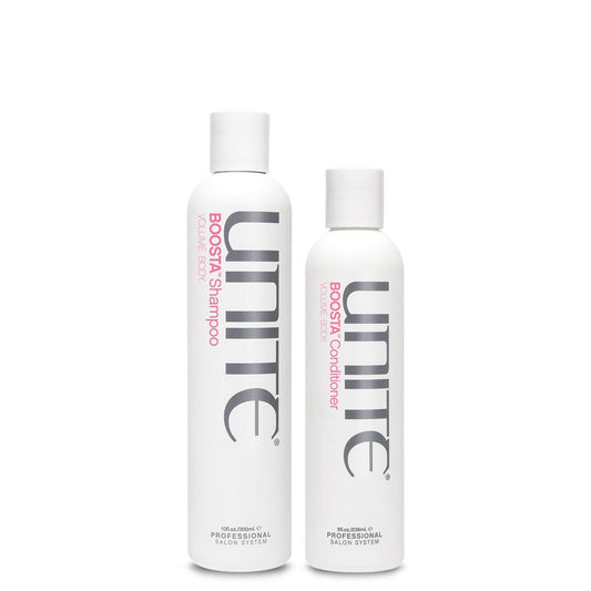 UNITE Hair – BOOSTA Shampoo & Conditioner – Builds Volume, Body & Shine – For Fine Hair – 10 Fl Oz & 8 Fl Oz