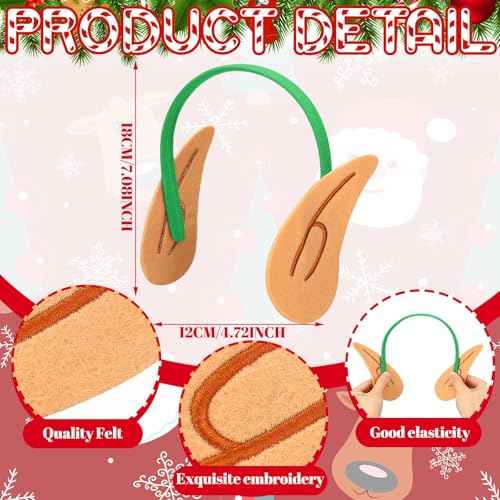 12 Pack Elf Ears Headbands Christmas Elf Cosplay Party Accessories Christmas Elf Ear Headwear Costume Supplies(Green)