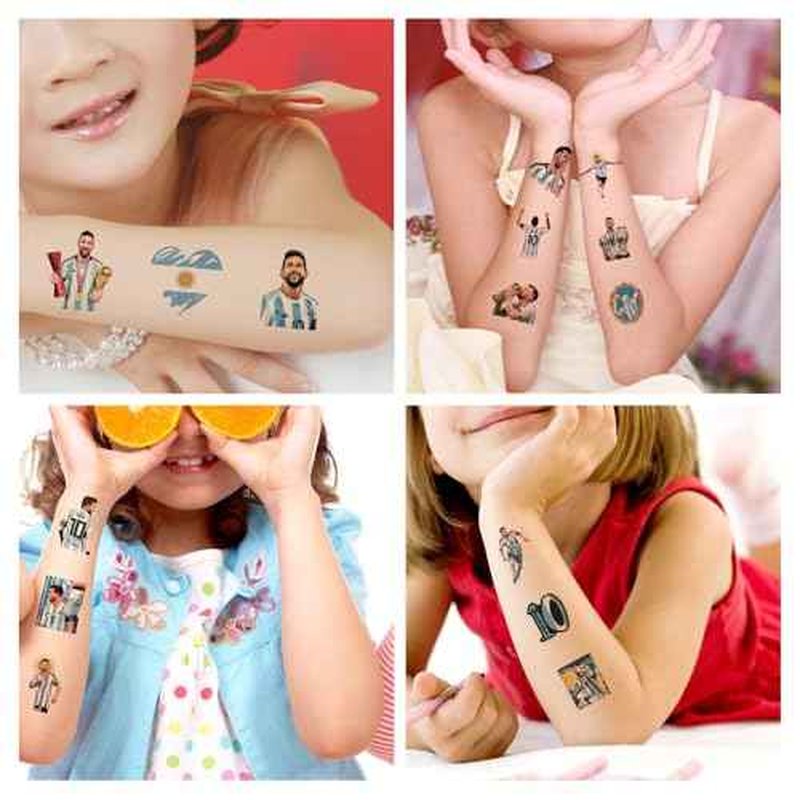 40Sheets Football Messi Temporary Tattoos for Kids,Cartoon Temporary Tattoos Gift For Fan Birthday Party Decorations for Girl Boys Home Activity Class Prizes Carnival Christmas Rewards