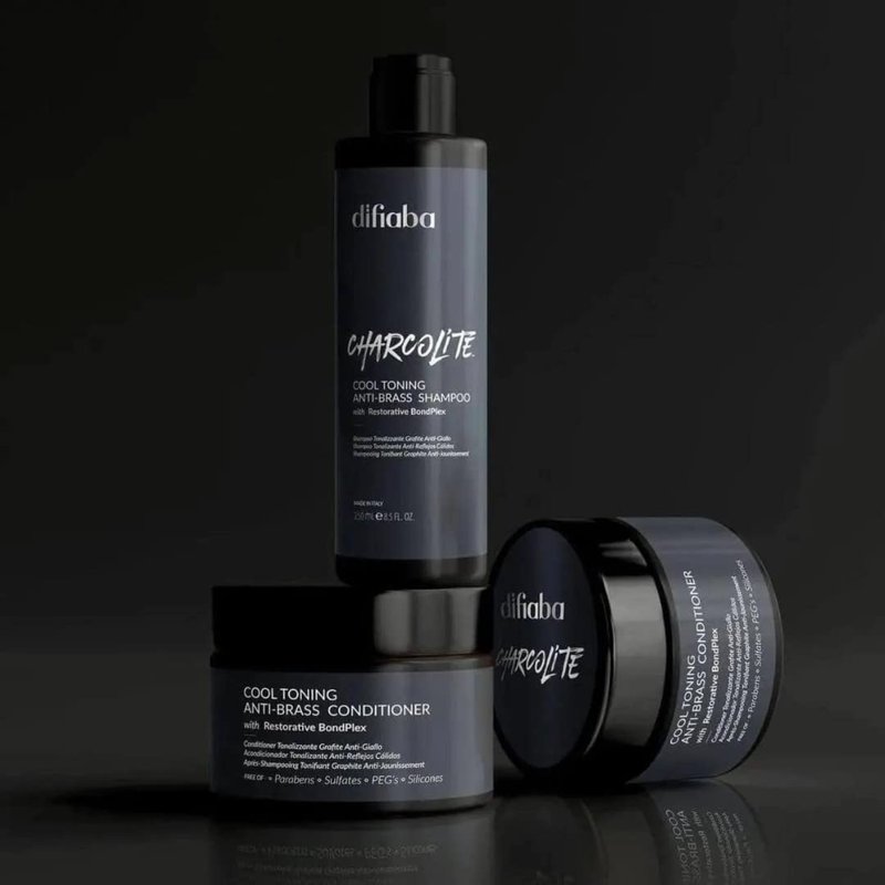 Charcolite Cool Toning Shampoo 250ml | Natural Anti-Yellow Shampoo with Activated Charcoal & Graphite | For Blonde, Bleached, Grey or Platinum Hair | Purple Shampoo Alternative | Sulfate-Free Toner