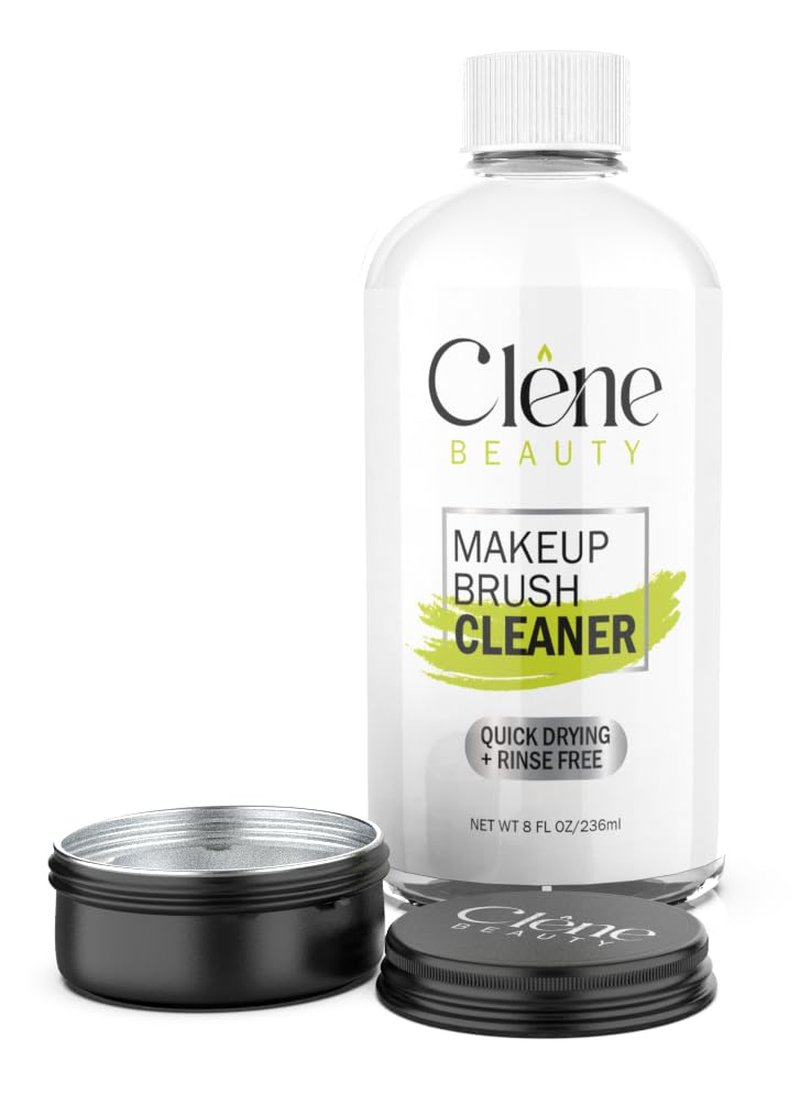 Makeup Brush Cleaner Solution - Rinse-Free Quick Drying Formula | Deep Cleans Oily Foundation (8 oz Kit)