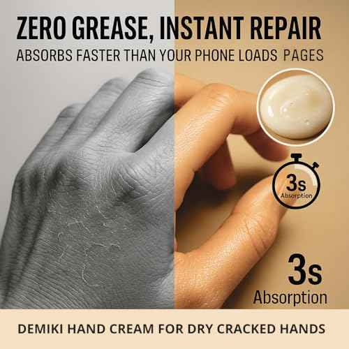 DEMIKI Shea Butter Hand Cream for Dry Cracked Hands, Birthday Gifts for Women, Bridesmaid Gifts, Nurse Gifts, Christmas Gifts, Party Favors, Hand Cream Gifts Set for Women, Travel Size1.7fl.oz x 2