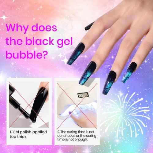 Cat Eye Gel Nail Polish with Magnet 9D Galaxy Cateye Manicure Soak Off UV DIY Salon Home Gift 12 Colors 7ml(0.24fl oz)